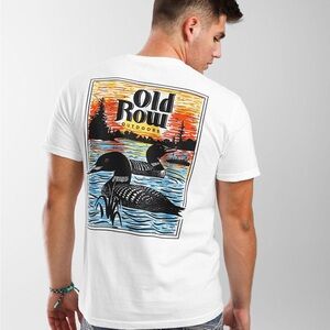 Old Row Outdoor Loon Duck Pocket Tee Size Large White T-shirt